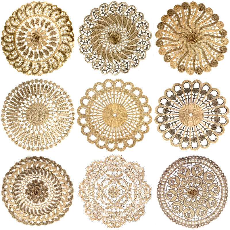 Fashion Style Embroidery Polyester Lace Doily Coaster for Home Textile Decoration