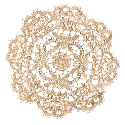 High Quality Embroidery Lace Polyester Lace Doily Coaster From Wedding Gift Derocation