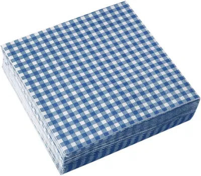 Blue and White Gingham for Dinner Picnic and Parties 50packs Disposable Paper Napkins