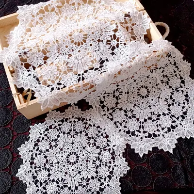 High Quality 100% Cotton Lace Tablecloth Table Cover Thick Tea Lace Coaster for Home Party Decoration Doily